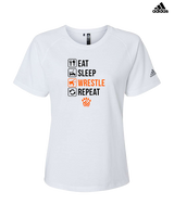 San Mateo HS Wrestling Eat Sleep Wrestle - Womens Adidas Performance Shirt