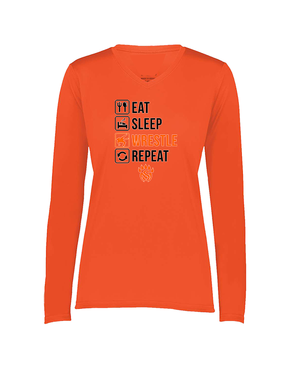 San Mateo HS Wrestling Eat Sleep Wrestle - Womens Performance Longsleeve