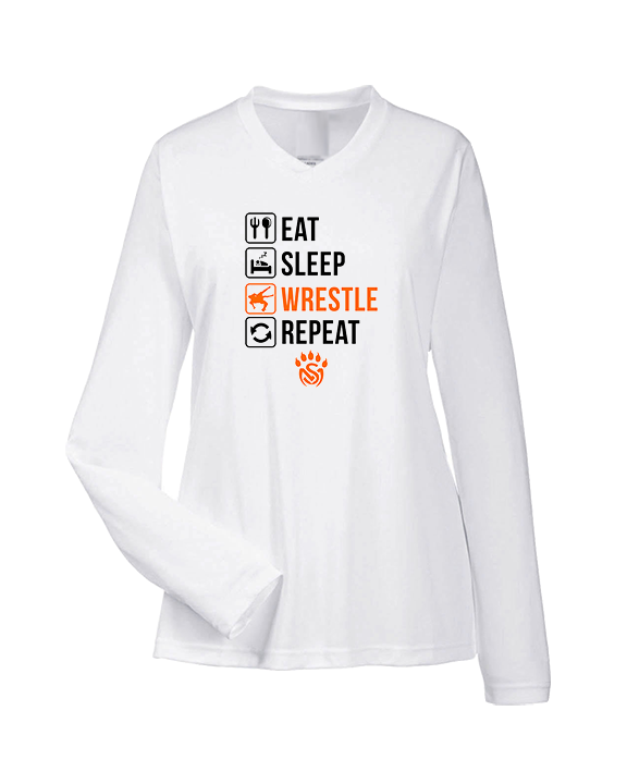 San Mateo HS Wrestling Eat Sleep Wrestle - Womens Performance Longsleeve