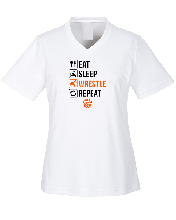 San Mateo HS Wrestling Eat Sleep Wrestle - Womens Performance Shirt