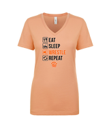 San Mateo HS Wrestling Eat Sleep Wrestle - Womens Vneck