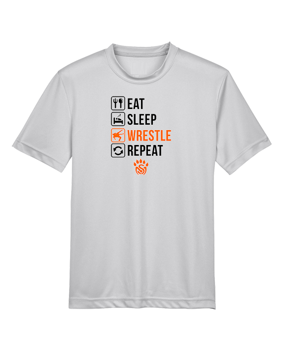 San Mateo HS Wrestling Eat Sleep Wrestle - Youth Performance Shirt