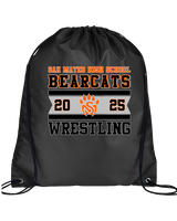 San Mateo HS Wrestling Stamp - Drawstring Bag