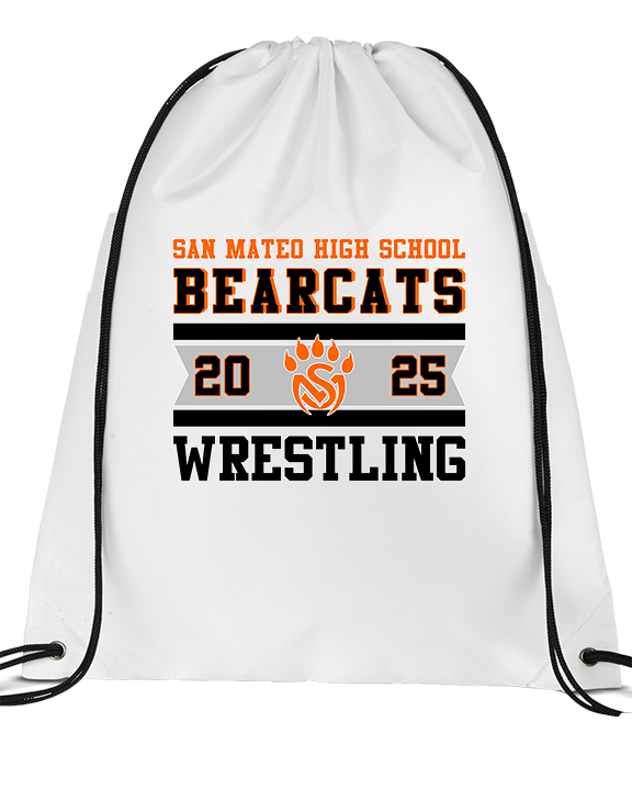 San Mateo HS Wrestling Stamp - Drawstring Bag