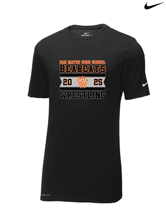 San Mateo HS Wrestling Stamp - Mens Nike Cotton Poly Tee