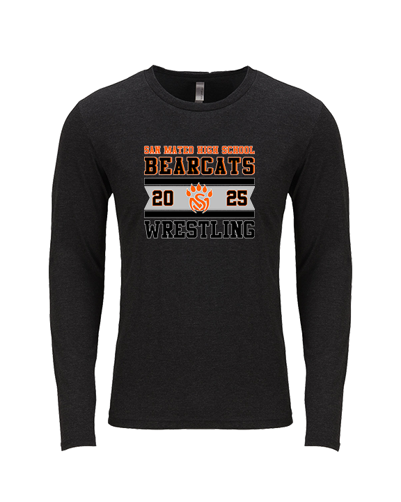 San Mateo HS Wrestling Stamp - Tri-Blend Long Sleeve