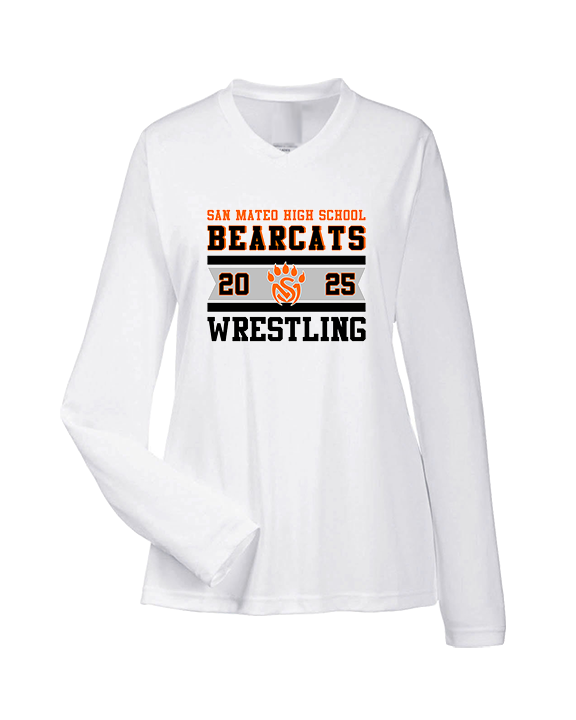 San Mateo HS Wrestling Stamp - Womens Performance Longsleeve