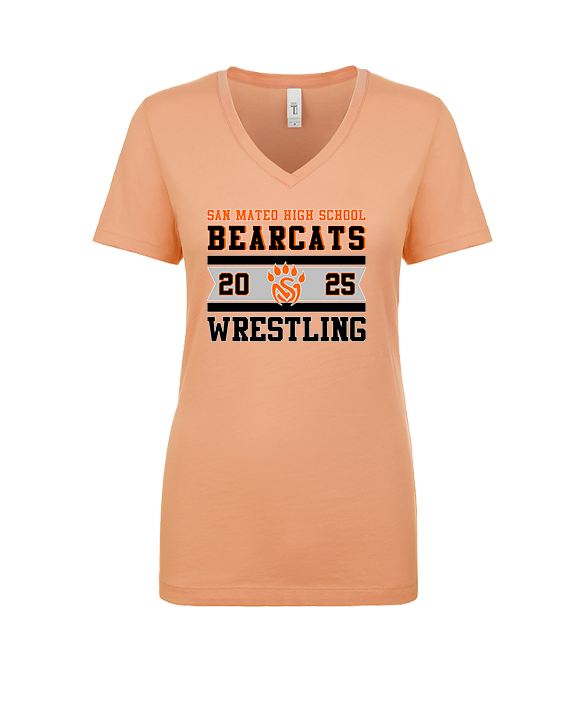 San Mateo HS Wrestling Stamp - Womens Vneck