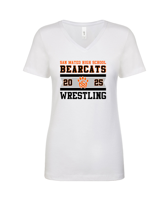 San Mateo HS Wrestling Stamp - Womens Vneck