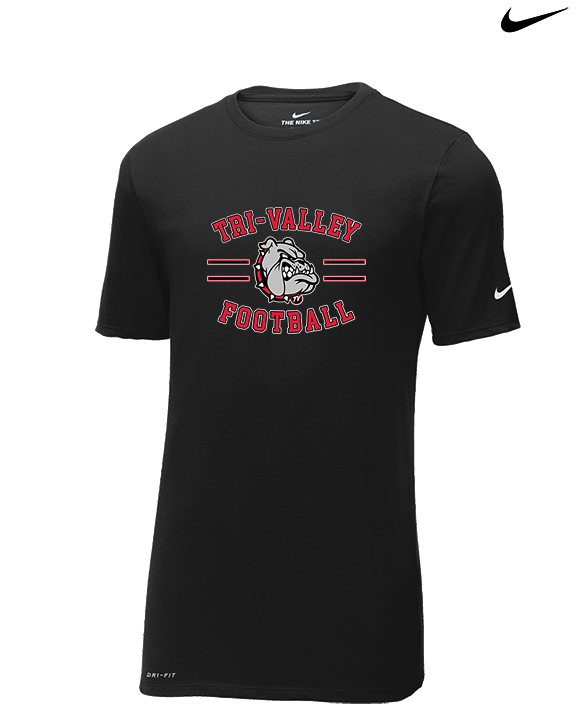 Tri Valley HS Football Curve - Mens Nike Cotton Poly Tee