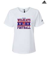 Tucson Wildcats Football Stamp - Womens Adidas Performance Shirt