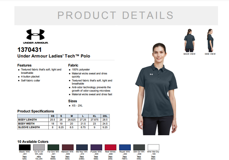Jackson County HS Rallycats - Under Armour Ladies Tech Polo