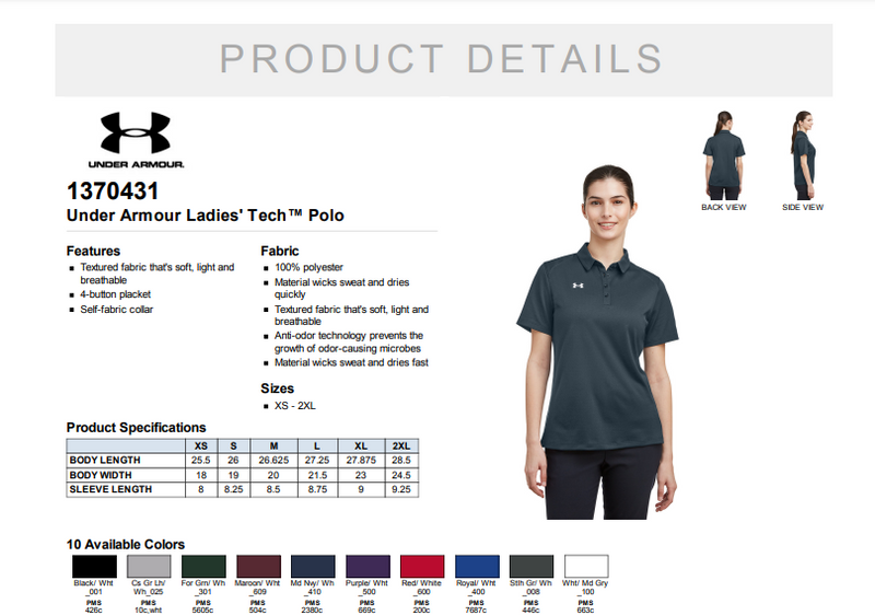 Banshees Basketball Club Block - Under Armour Ladies Tech Polo