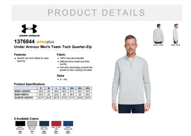 Stars Academy Football Swoop - Under Armour Mens Tech Quarter Zip