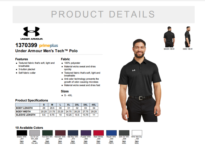 Reno Rogues Basketball Square - Under Armour Mens Tech Polo