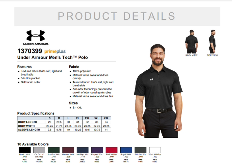 Northeast United Soccer Club Property - Under Armour Mens Tech Polo