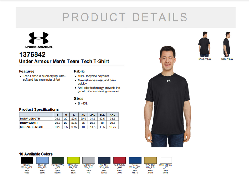 Matawan HS Baseball Design - Under Armour Mens Team Tech T-Shirt