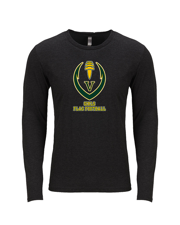 Vanden HS Girls Flag Football Full Football - Tri-Blend Long Sleeve
