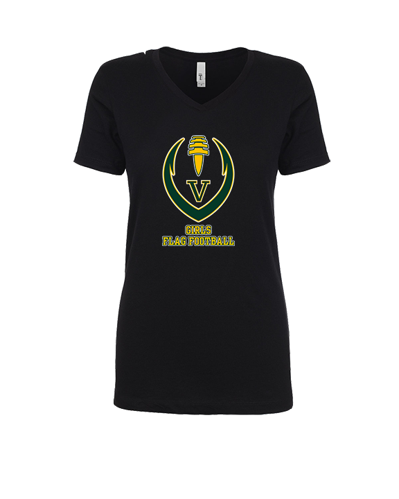 Vanden HS Girls Flag Football Full Football - Womens Vneck