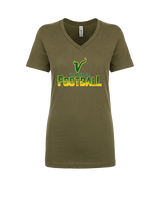 Vanden Jr Vikings Football Splatter - Womens Vneck