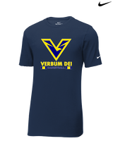 Verbum Dei HS Boys Basketball Stacked - Mens Nike Cotton Poly Tee