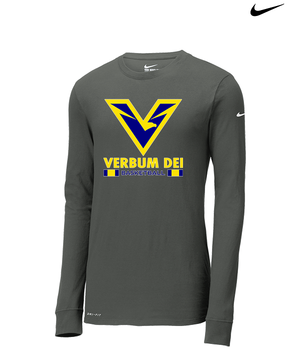 Verbum Dei HS Boys Basketball Stacked - Mens Nike Longsleeve