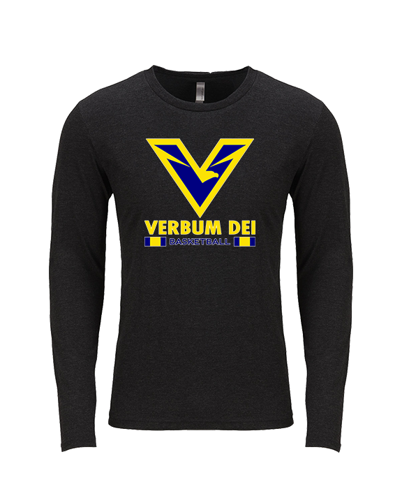 Verbum Dei HS Boys Basketball Stacked - Tri-Blend Long Sleeve