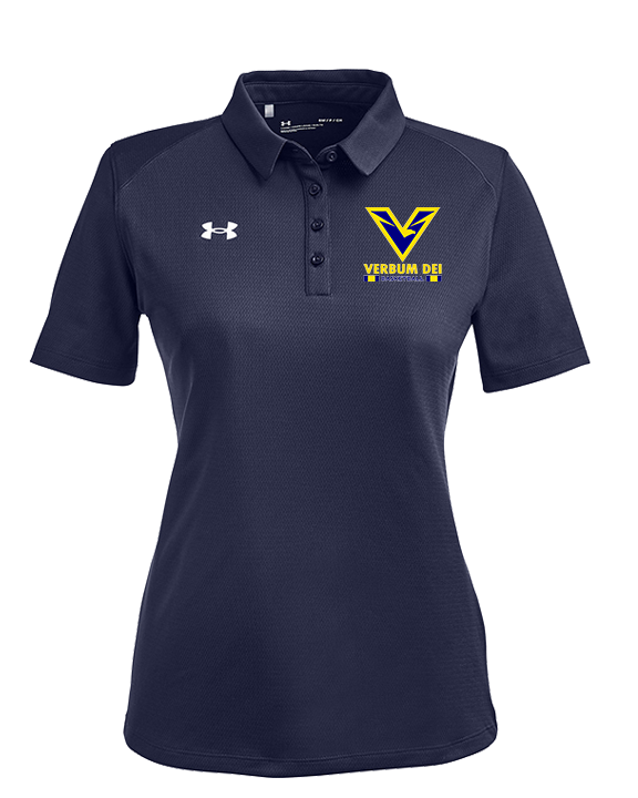 Verbum Dei HS Boys Basketball Stacked - Under Armour Ladies Tech Polo