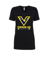 Verbum Dei HS Boys Basketball Stacked - Womens Vneck