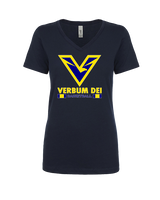 Verbum Dei HS Boys Basketball Stacked - Womens Vneck