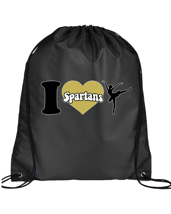 Vista Grande HS Dance Company I Heart Cheer - Drawstring Bag