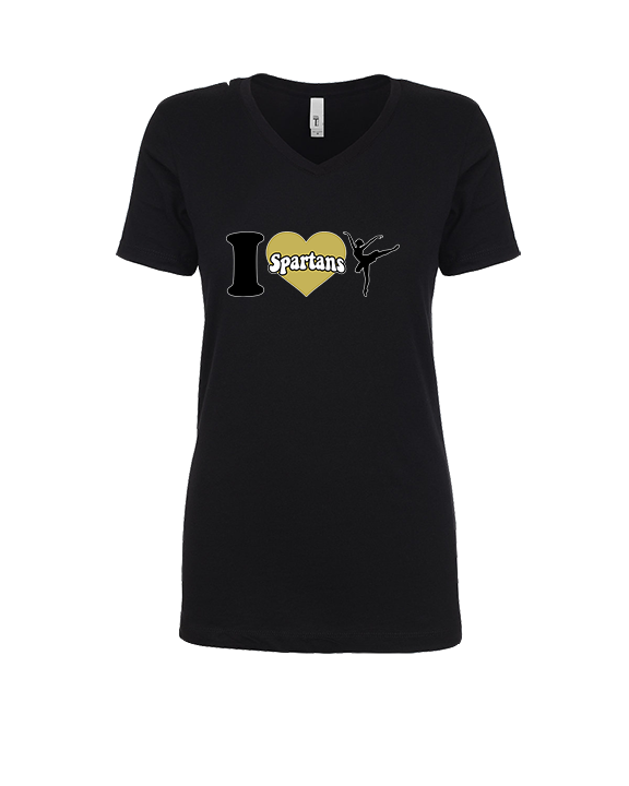 Vista Grande HS Dance Company I Heart Cheer - Womens Vneck