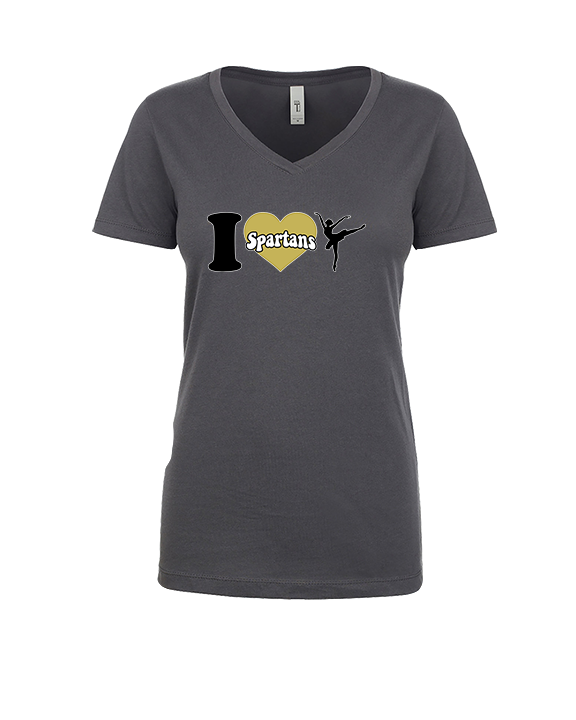 Vista Grande HS Dance Company I Heart Cheer - Womens Vneck