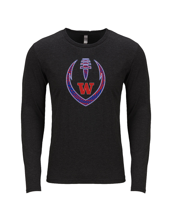 Waianae HS Football Full Football - Tri-Blend Long Sleeve