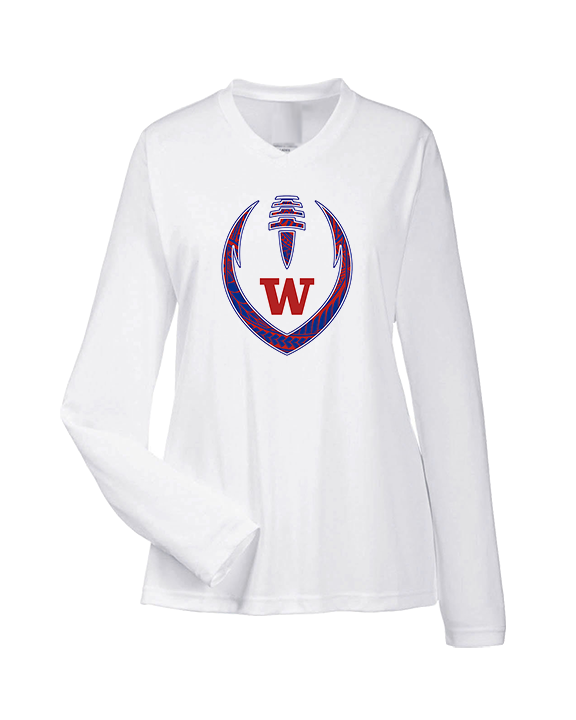Waianae HS Football Full Football - Womens Performance Longsleeve