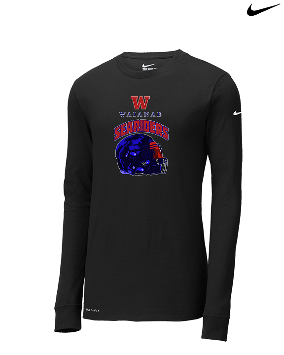 Waianae HS Football Helmet - Mens Nike Longsleeve