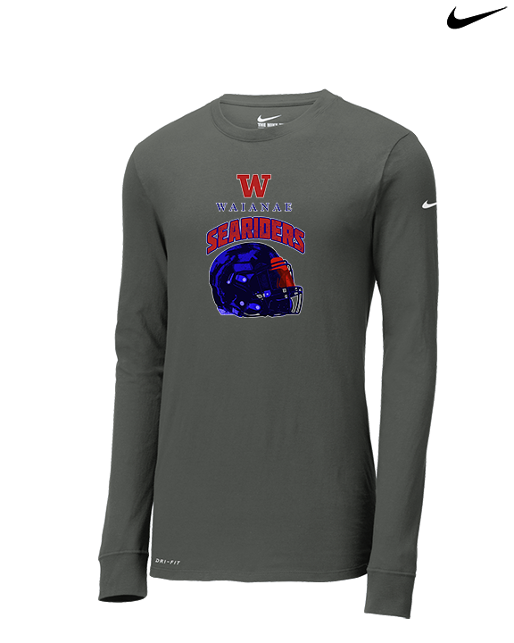 Waianae HS Football Helmet - Mens Nike Longsleeve