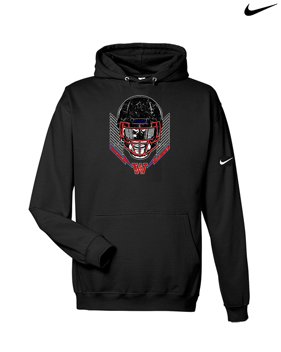 Waianae HS Football Skull Crusher - Nike Club Fleece Hoodie