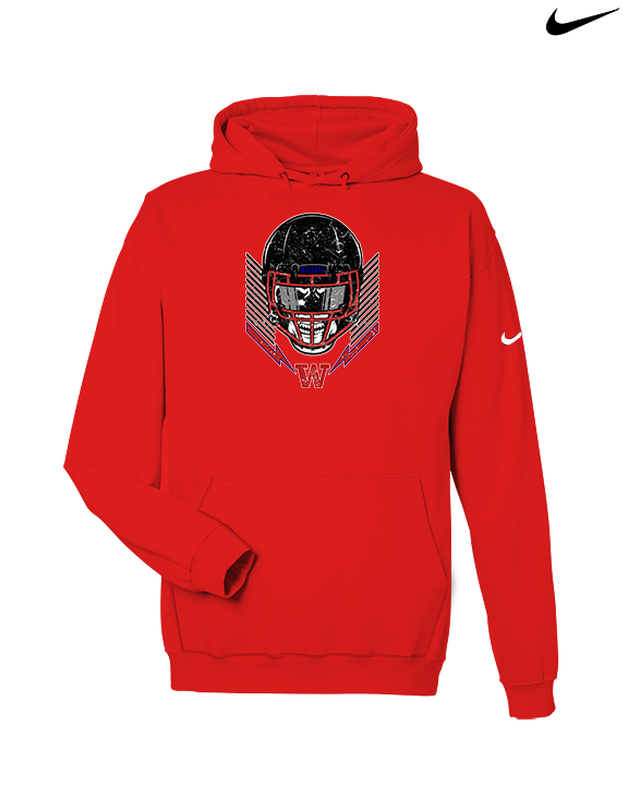 Waianae HS Football Skull Crusher - Nike Club Fleece Hoodie
