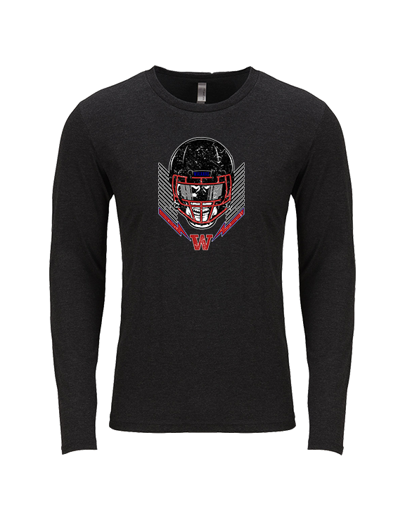 Waianae HS Football Skull Crusher - Tri-Blend Long Sleeve