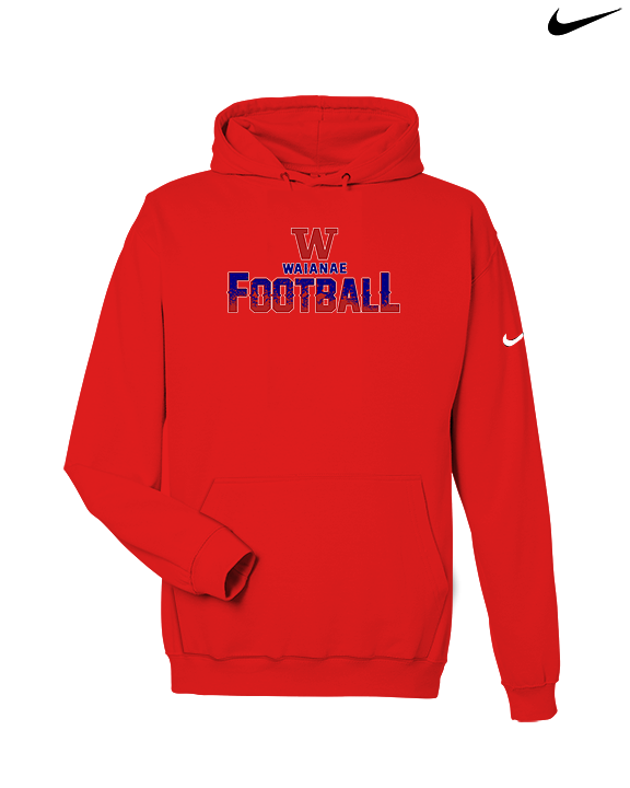 Waianae HS Football Splatter - Nike Club Fleece Hoodie