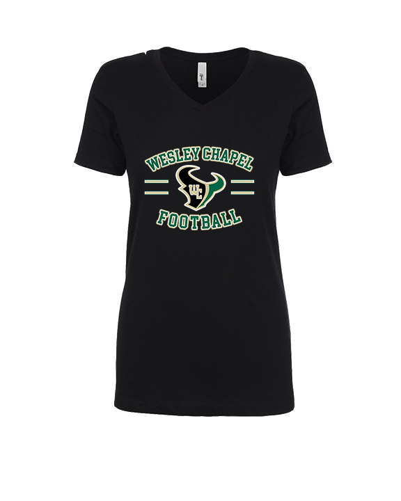 Wesley Chapel Bulls Football Curve 2 - Womens Vneck