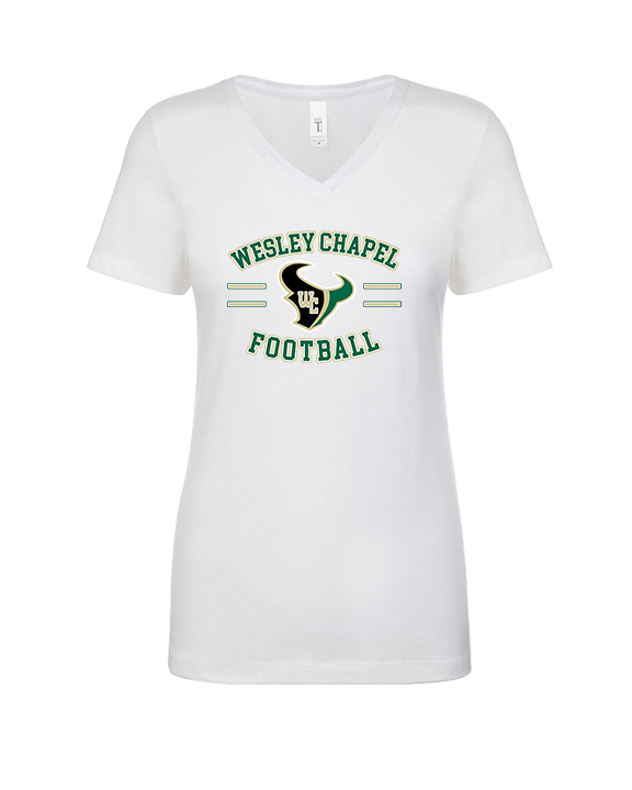 Wesley Chapel Bulls Football Curve 2 - Womens Vneck
