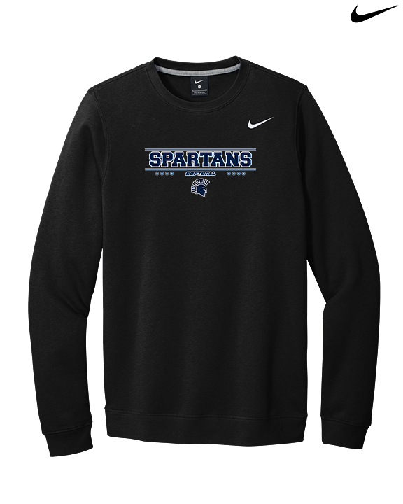 West Bend West HS Softball Border - Mens Nike Crewneck