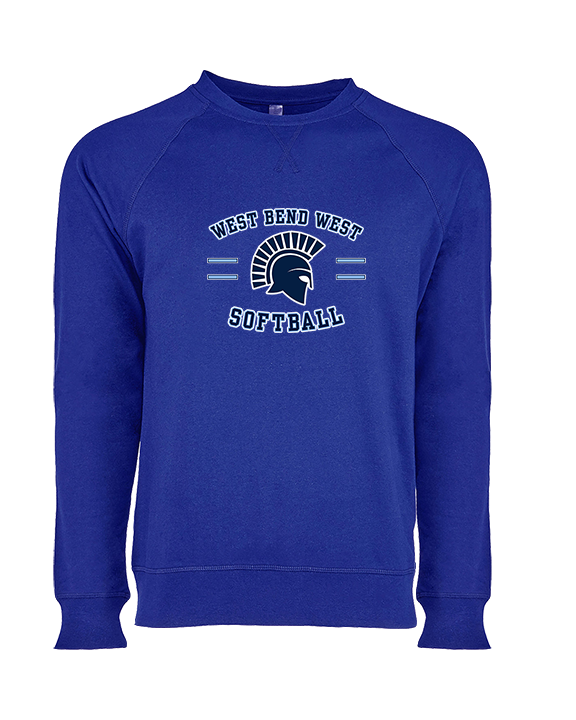 West Bend West HS Softball Curve 2 - Crewneck Sweatshirt