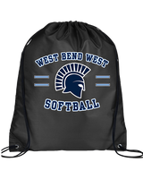 West Bend West HS Softball Curve 2 - Drawstring Bag