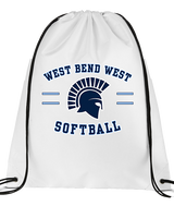 West Bend West HS Softball Curve 2 - Drawstring Bag