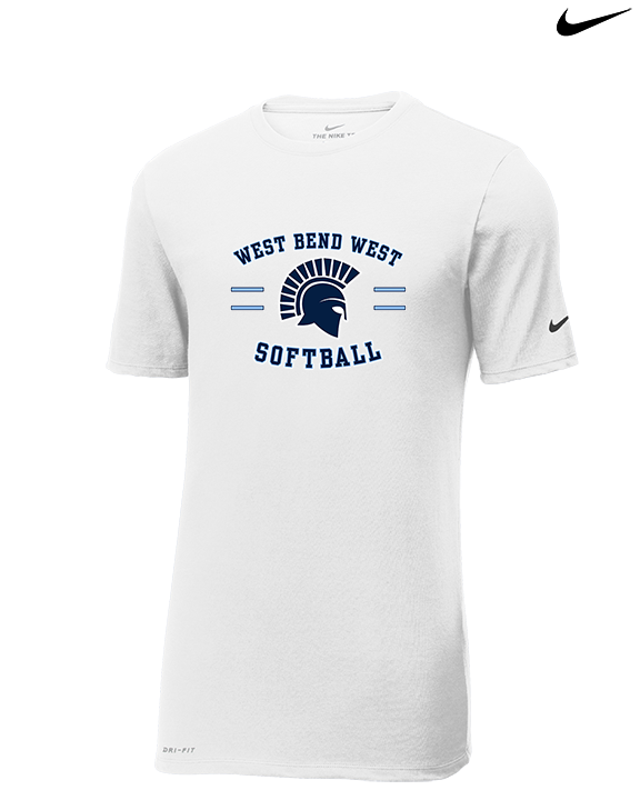West Bend West HS Softball Curve 2 - Mens Nike Cotton Poly Tee