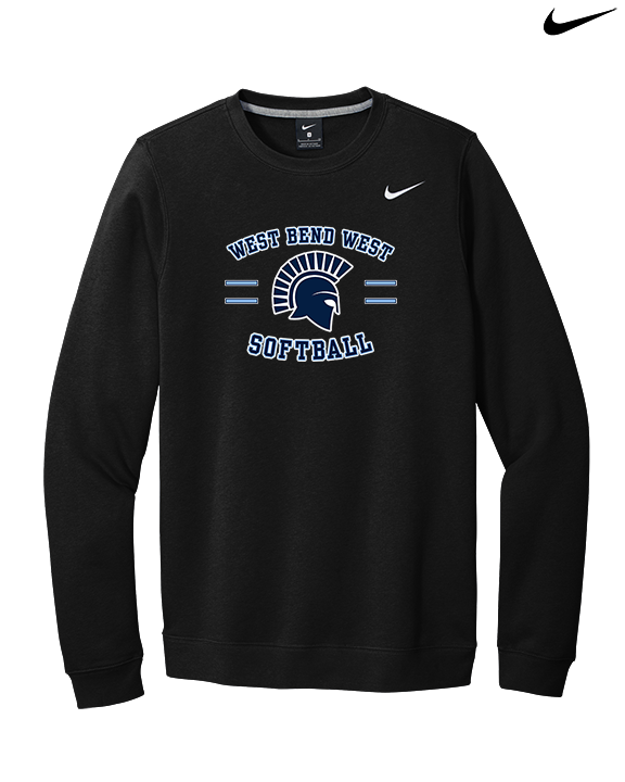 West Bend West HS Softball Curve 2 - Mens Nike Crewneck