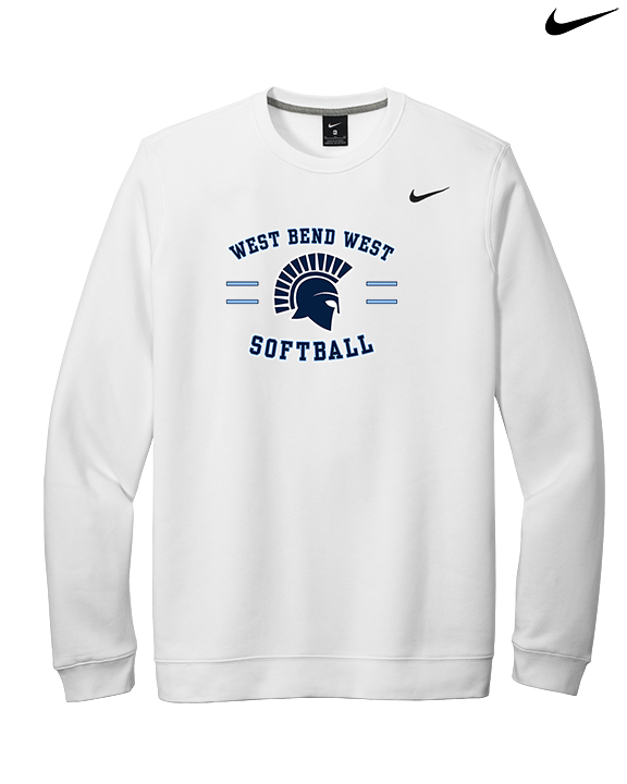West Bend West HS Softball Curve 2 - Mens Nike Crewneck